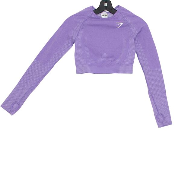 Gymshark Vital Crop Top Athleisure Activewear Lounge Minimalist Purple Small - Picture 6 of 6
